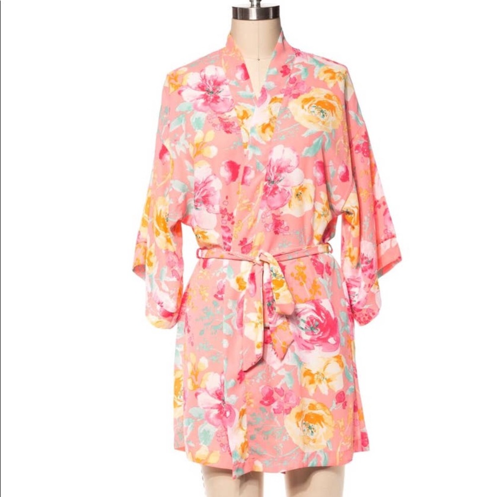 3 PK Women’s Pink Floral Kimono Robe
